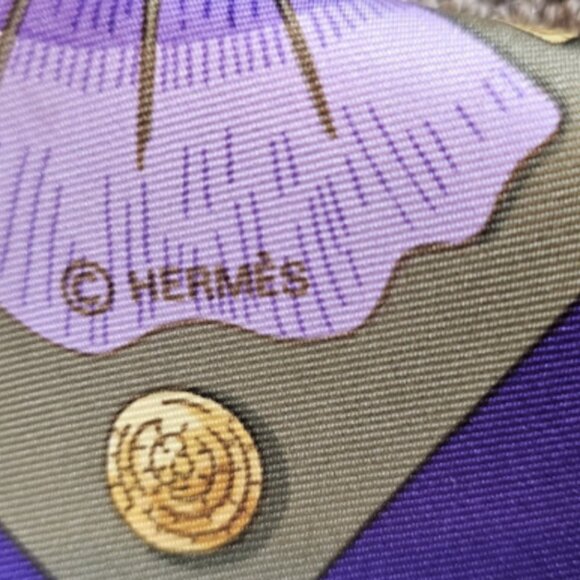 Hermès Cheval Turc Silk Scarf 90cm Olive Green Purple Horse Design by Vauzelles - Picture 4 of 10